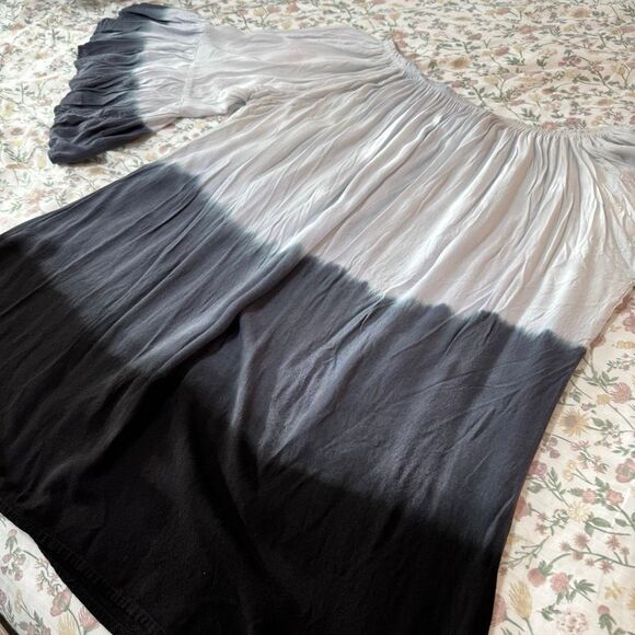 Belize Monochrome Dip Dye Rayon Off Shoulder Tunic Top XL - Picture 2 of 6